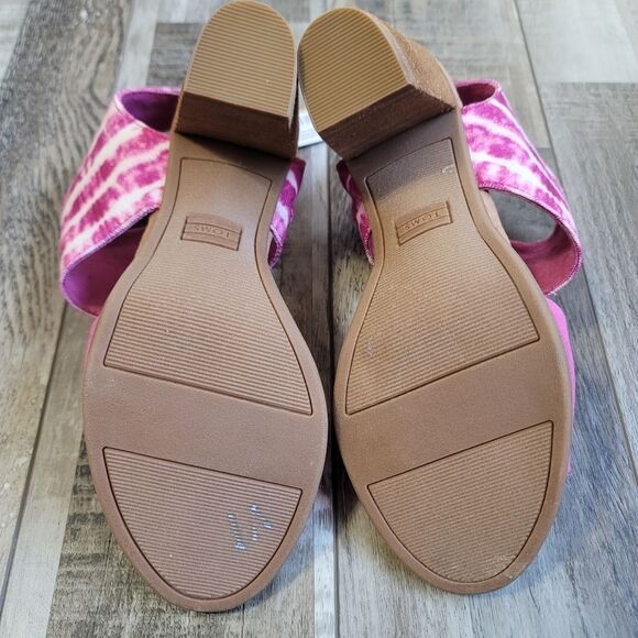 New Toms Fushsia Rose Majorca Cut Out Sandals Size 7 - Picture 8 of 8